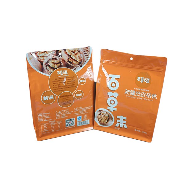 Dried fruit packaging bag with zipper