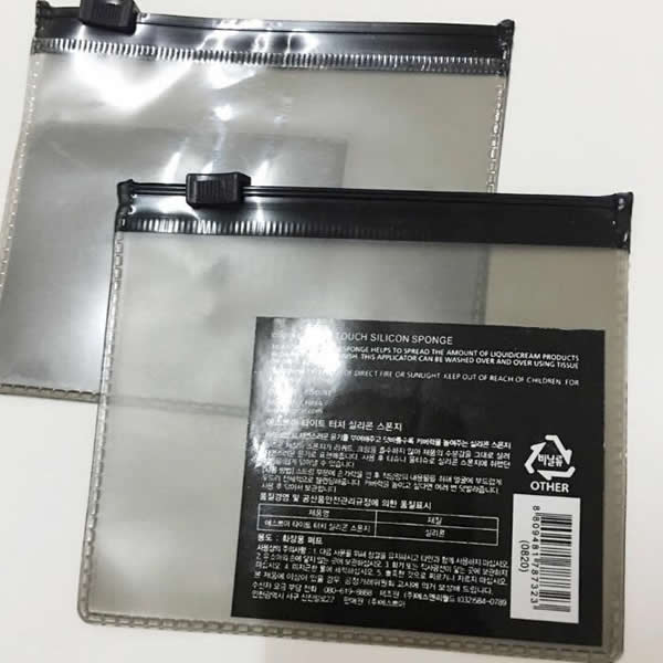 PVC pocket bag for card with slider