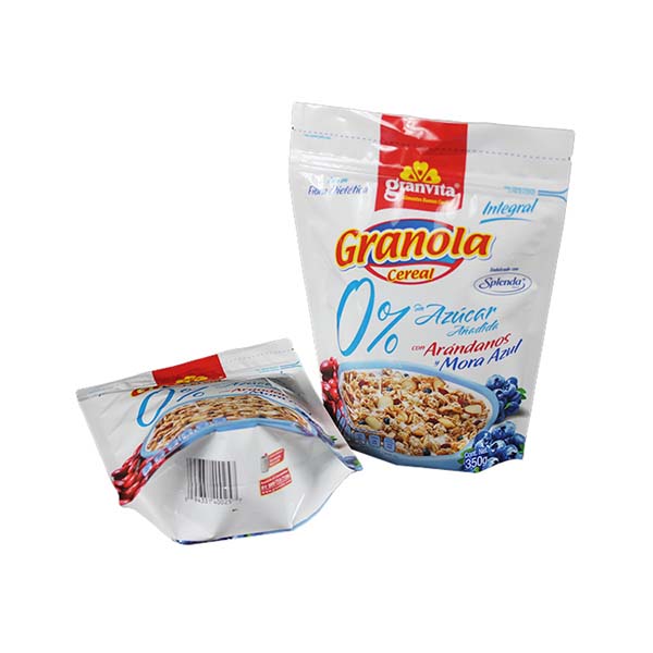 Packaging bag with zipper for cereal