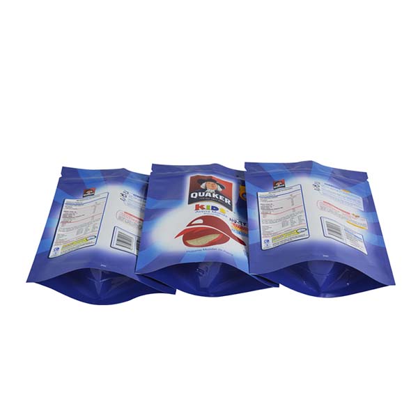 Doy bag with zipper for cereal packing